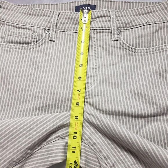 NYDJ Ellison Tall Jeans Womens 6T Beige Lodge Stripe High Rise Straight Ankle - Picture 14 of 16